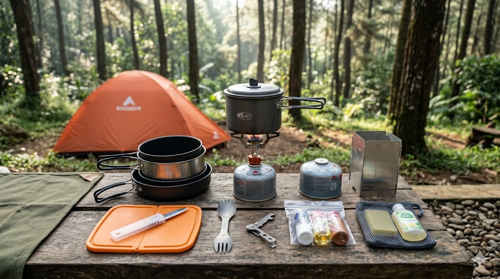 daftar perlengkapan memasak yang praktis saat camping